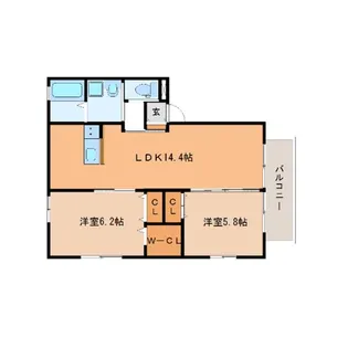 カーサクアトロ【1階】の間取り