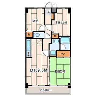 グランドール井上【4階】の間取り