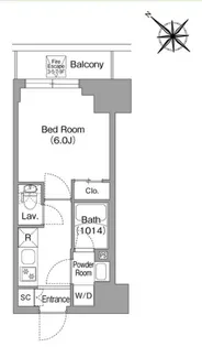 コンフォリア・リヴ横浜平沼【10階】の間取り
