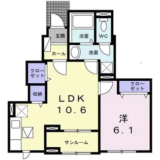 ヴィラ シェリールI【1階】の間取り