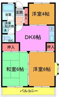 市川クローバーハイツ吉野【4階】の間取り