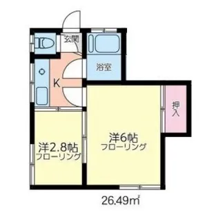 ユナイト石川町MISUGI【2階】の間取り