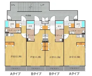 ガーデンコート【4階】の間取り