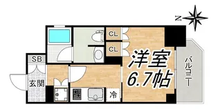 リーガル靭公園南II【9階】の間取り