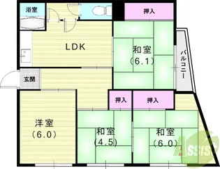 夢野コーポ【1階】の間取り
