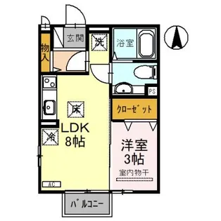 群馬県前橋市上新田町【アパート】の間取り