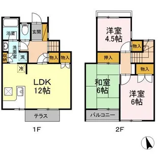 長浦駅前ハイツAの間取り