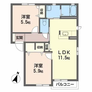 シャーメゾン「花と菜」【2階】の間取り