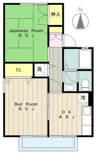 クレセント B【2階】の間取り