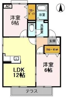 愛知県一宮市大和町妙興寺字高畑【アパート】の間取り