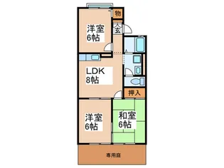 コマーノ松ケ丘A棟【1階】の間取り