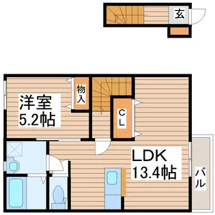 M’sコートB棟【2階】の間取り