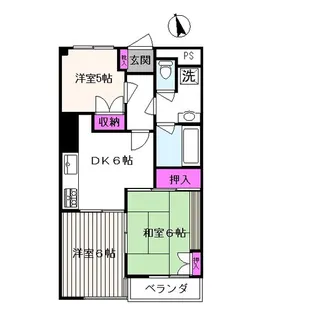 センターパレス国立【3階】の間取り