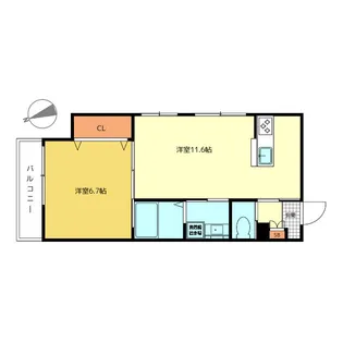 東京都中野区中央2【マンション】の間取り