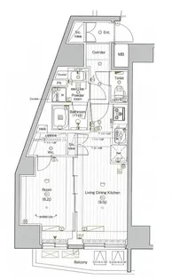PREMIUM CUBE G 後楽園【6階】の間取り