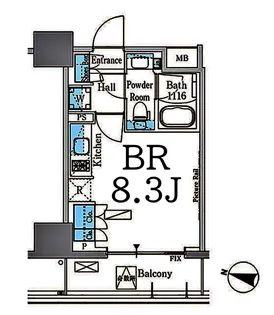 パークアクシス横濱高島町【6階】の間取り