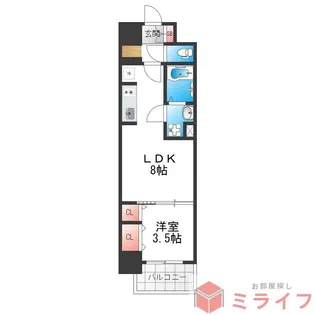 リアライズ南巽【5階】の間取り