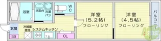エトワール六丁の目【3階】の間取り
