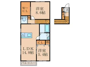 レクラン【2階】の間取り