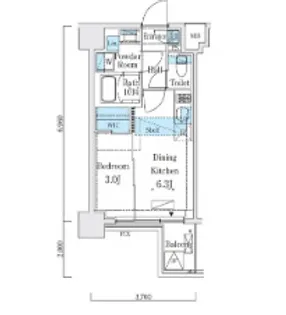 東京都江東区新大橋2【マンション】の間取り