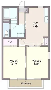 ディアス北上尾C【1階】の間取り