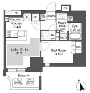 Belle Vue 千代田飯田橋【7階】の間取り