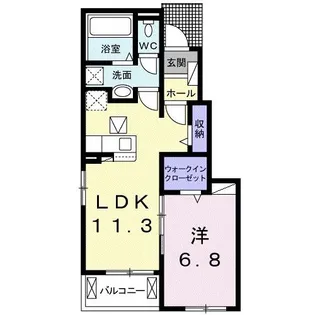 アンシャンテ細江【1階】の間取り