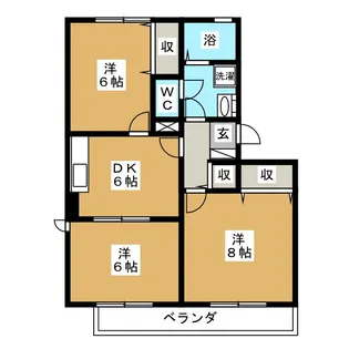 メゾン・ド・タハラ D棟【2階】の間取り