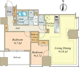 シティタワーズ豊洲ザ・ツインノースタワー【46階】の間取り