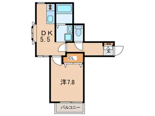 カ-ザU【1階】の間取り