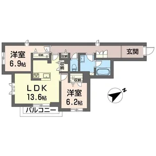 グランシャトー宮沢【2階】の間取り