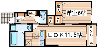 フィオーレガーデンI【1階】の間取り