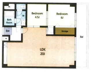 シャンボール新宿御苑前【4階】の間取り