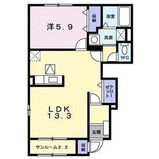 メディオ ピアッツァA【1階】の間取り