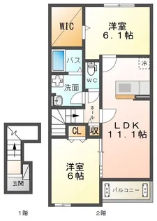 メゾンリヴィエール【2階】の間取り