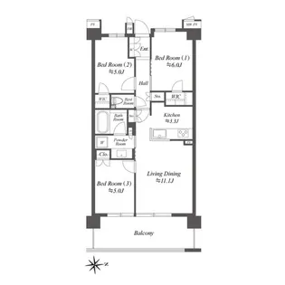 ザ・ケンジントン・レジデンス横濱片倉【4階】の間取り