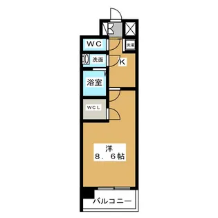 プレサンスジェネ丸の内【6階】の間取り