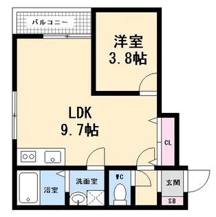 リノリノアパートメントWITHA棟【2階】の間取り