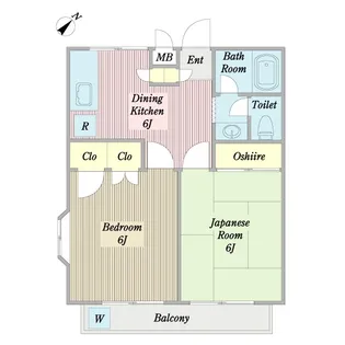 エステージ調布B棟【3階】の間取り