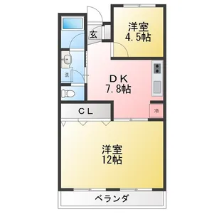 ヤマダマンション【1階】の間取り