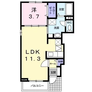 アミックスIIC【1階】の間取り