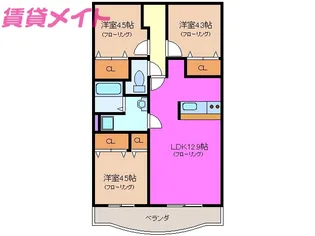 クラージュ【3階】の間取り