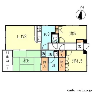 パティオK【1階】の間取り