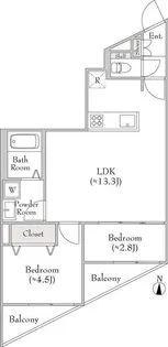 ルミークアン用賀【5階】の間取り