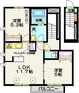 ソレイユ武蔵野【2階】の間取り