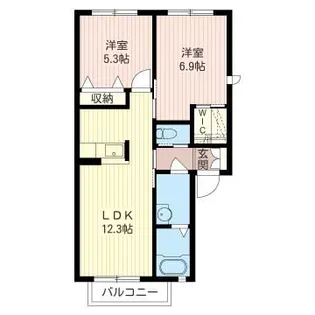 ショコラ・フルール【2階】の間取り