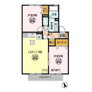メゾングレース B【1階】の間取り