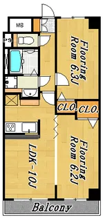 フラッツ宇喜田【5階】の間取り