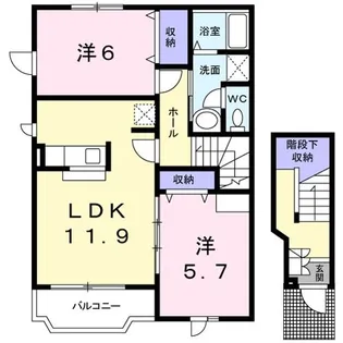 パティオ・アルバーダ A棟【2階】の間取り