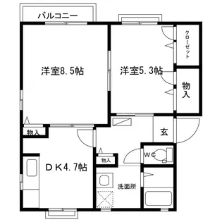 キャメロット14棟【2階】の間取り